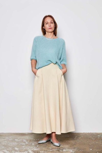 RUTH cashmere tee + SOLEIL skirt